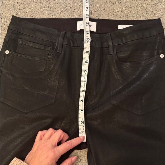 FRAME Le Mini Boot Black Coated Jeans - Picture 8 of 14